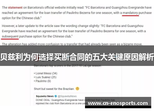 贝兹利为何选择买断合同的五大关键原因解析